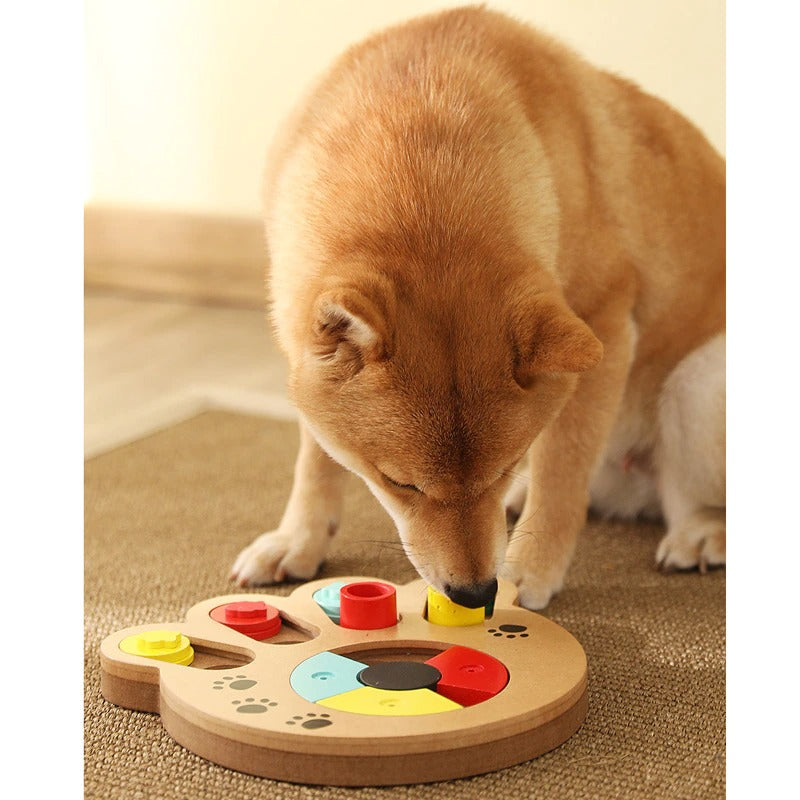 Multifunctional Pet Dog Puzzle Toy Wood Feeder Iq Training Dog
